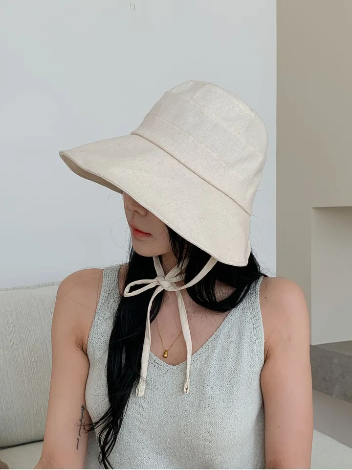 [당일✨여름모자] 델리 린넨  끈 버킷햇 3color 상세 이미지 22