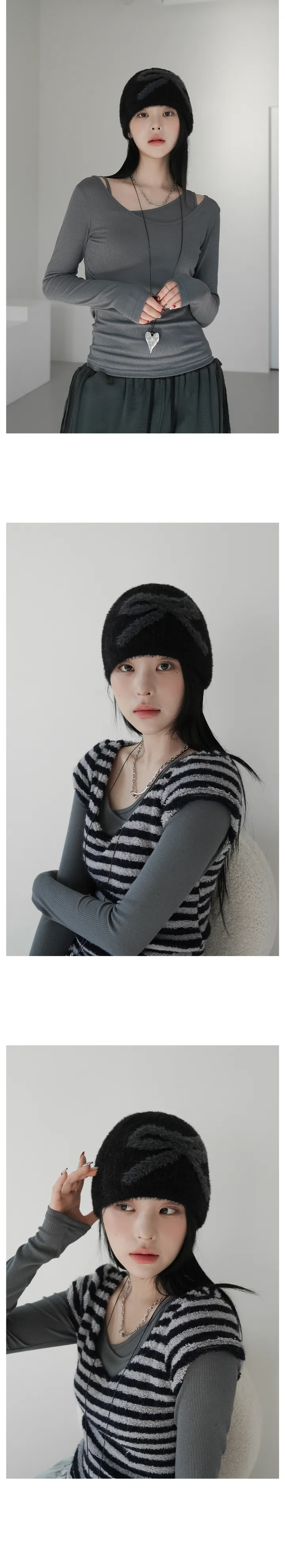 메이소 앙고라 리본 비니 상세 이미지 22
