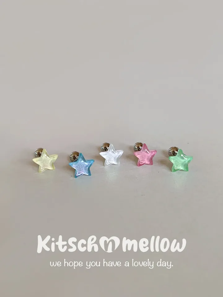 [리쿠pick!⭐️] 위시 별 써지컬 피어싱 (5color) / 아웃컨츠 귓바퀴 키치한 여름 피어싱 상세 이미지 2