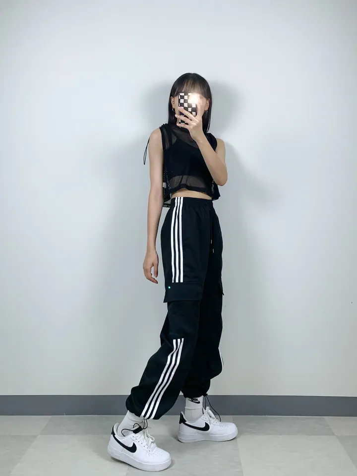 3트랙M 와이드 하이웨스트 스트링 2way 트레이닝 조거 바지 밴딩 팬츠 Y2K 유니크 빈티지 힙한 무드 데일리 스트릿 클럽 아이돌방송댄스 댄서공연무대단체의상 상세 이미지 5
