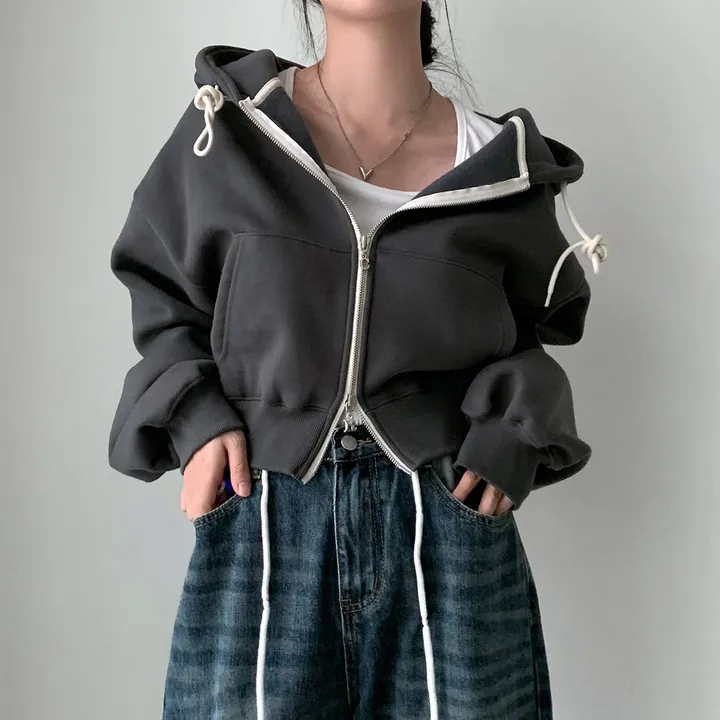[완전인기✨/백염컬러 당일출고!] 자체제작 크치Made 꿈에 나온 핏, 투웨이 양기모 크롭 후드집업 ver 아우터 자켓 - zipup 상세 이미지 206