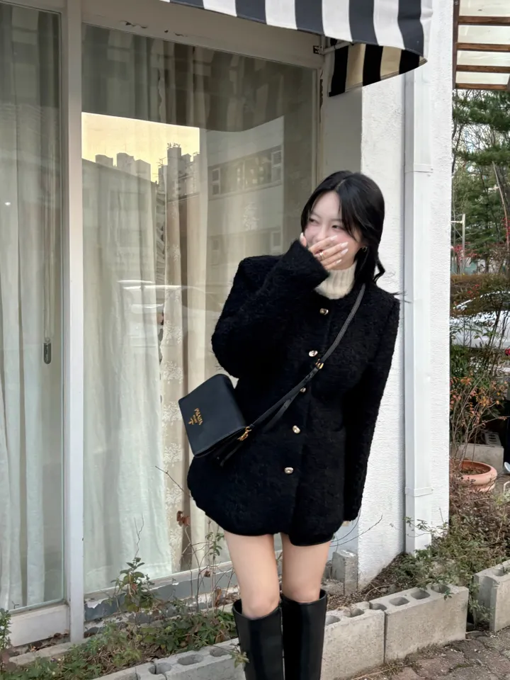 [🚀당일출고🚀]  챠밍룸 울 부클 라인자켓 상세 이미지 6