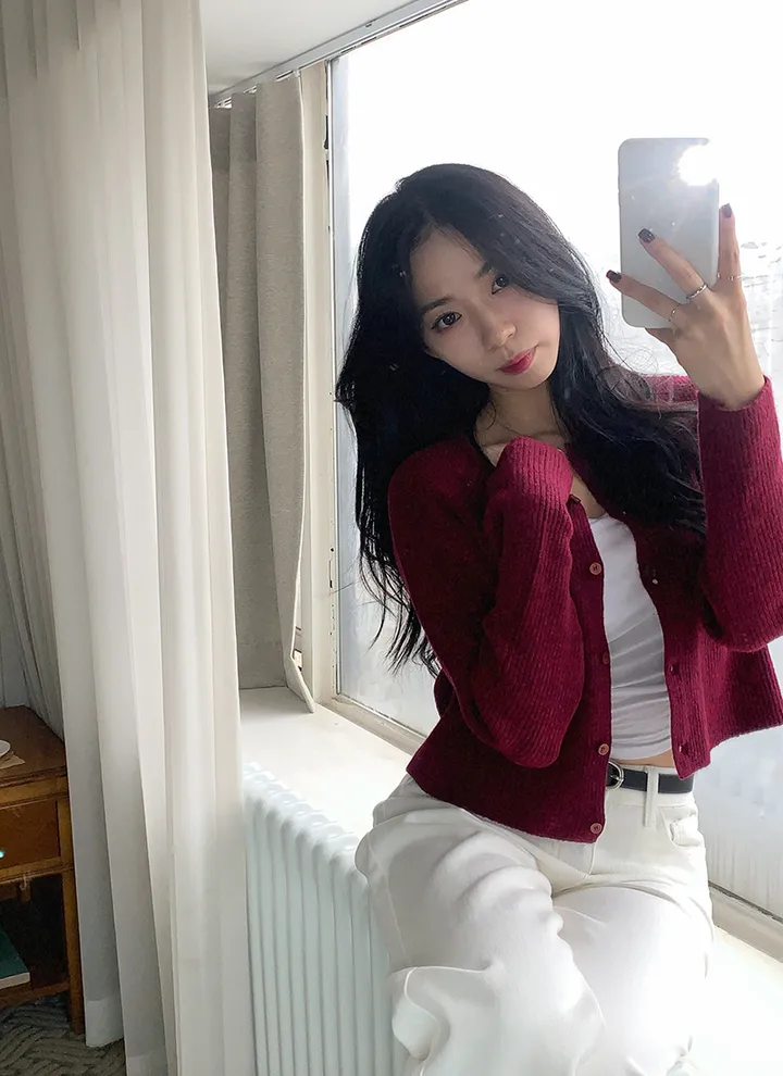 1+1할인🐰[루즈핏🤍] 베리 골지 라운드넥 가디건 상세 이미지 22