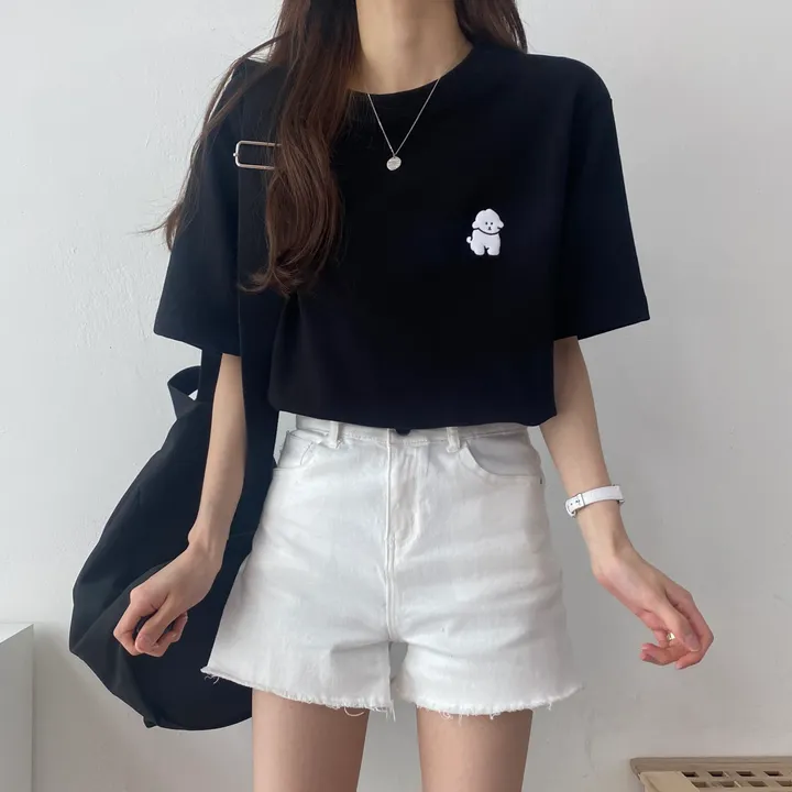 [묶음 할인/꾸안꾸] 귀여운 흰둥이 패치 반팔티 5color 상세 이미지 51