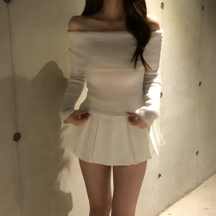 +특가할인✨ [봄신상/팔뚝살소멸핏] 기본충실! 로제 오프숄더 슬림 니트 긴팔 티셔츠 knit (*핏,컬러완벽 *흘러내림X) 상세 이미지 48