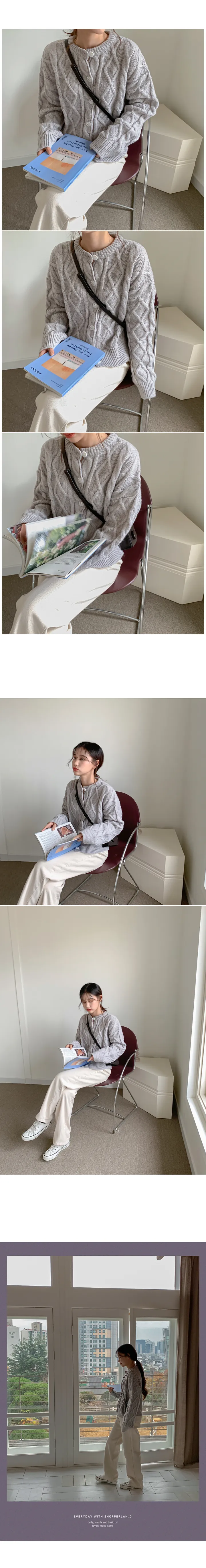 [기획]퐁당 밀크 꽈배기 니트 가디건 (8color) 상세 이미지 15