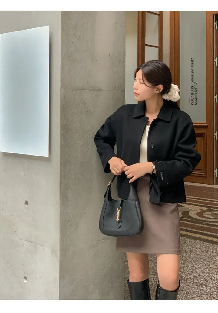 [자체제작/3천장돌파/S-L]프롬드 소프트 울 히든단작 핸드메이드 숏 코트 상세 이미지 116