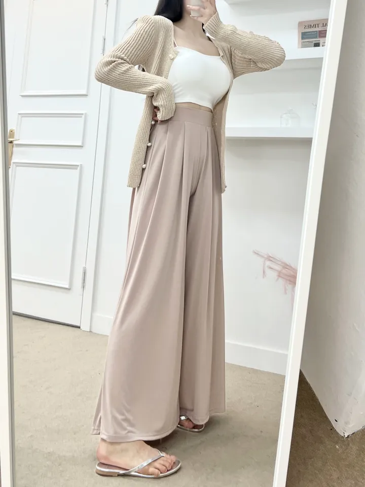 ✨여름부클소재!✨어깨패드O 언발 사선 진주 부클 가디건 니트 (4COLOR) 여름니트 여름가디건 진주버튼 옆단추 트임 가디건 상세 이미지 13
