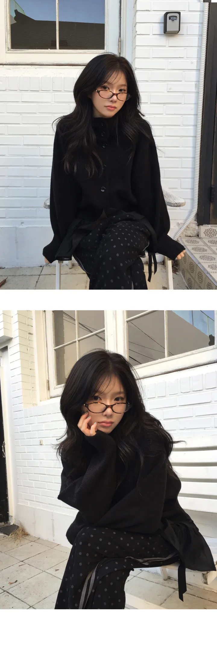 [데일리/빈티지🖤] 모루카 후드 버튼 하이넥 니트 가디건-5color 상세 이미지 20