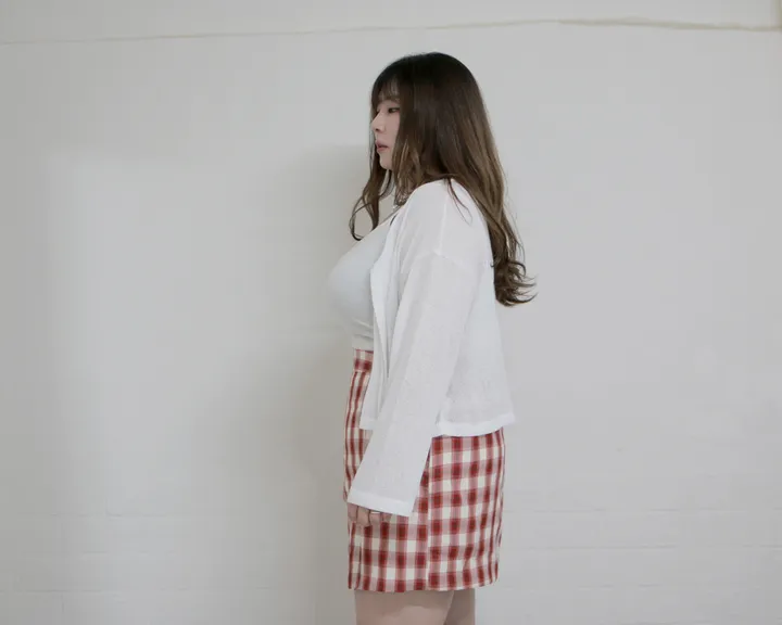 (55-100) 빅사이즈 브이넥 시스루 리본 가디건 살탐방지 얇은가디건 상세 이미지 24