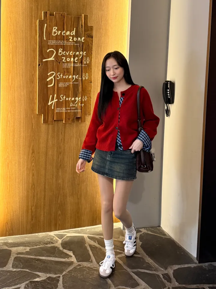[5color/개강룩] 체크 배색 니트 가디건 상세 이미지 27