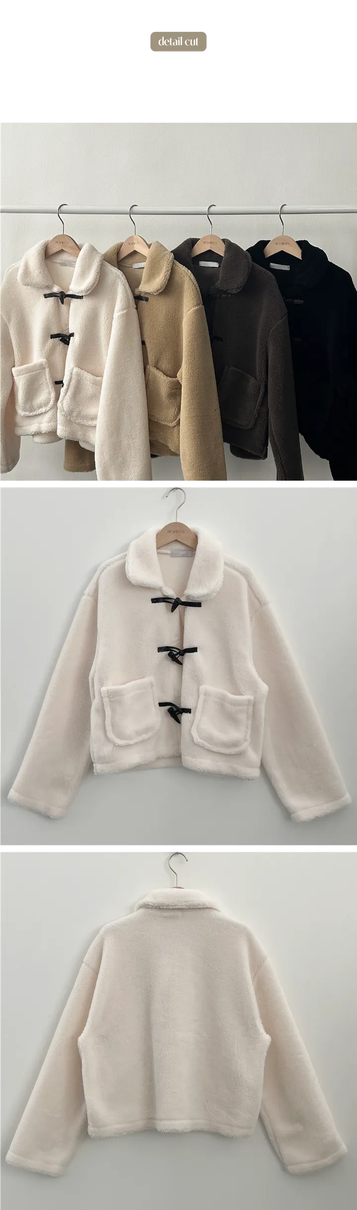 [폭닥,도톰/러블리💓] 보슬보슬, 밍크 양털 카라 떡볶이 숏 코트 자켓 4color 상세 이미지 12