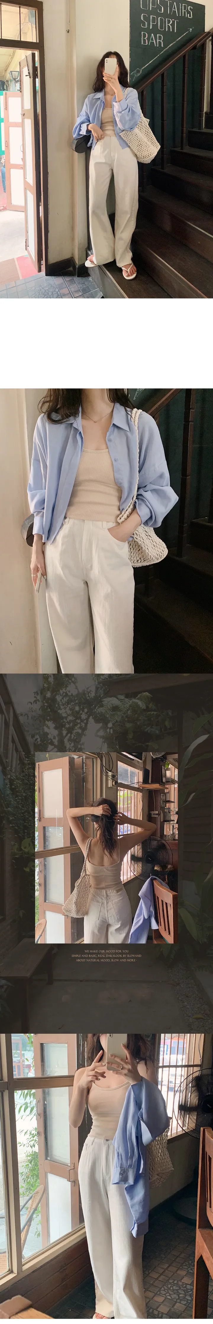[👀허리밴딩/후들팬츠] 투데이 에어썸머 와이드팬츠 (+기본/롱ver) - 4 size (SLOWMADE/자체제작/봄팬츠/여름팬츠/바지/세미와이드/편안함/데일리) 상세 이미지 24