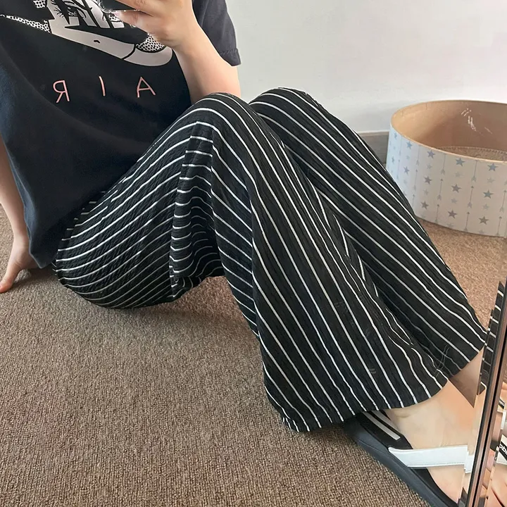 🎀핏보장🎀 찰랑 모던 스트라이프 밴딩팬츠 잠옷바지 마실룩 상세 이미지 26