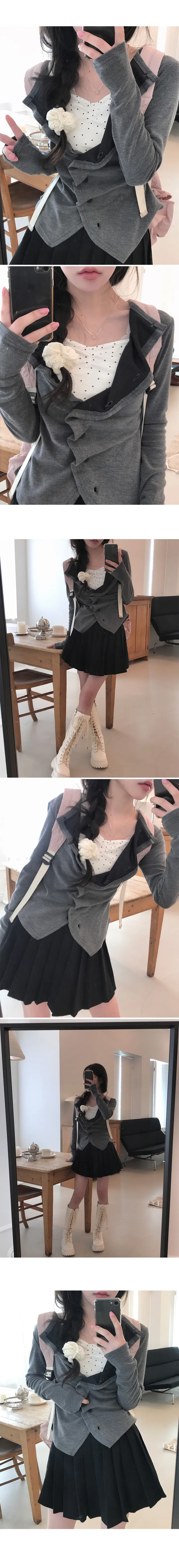 [early spring 👚⭐][MADE] 핀터무드 셔링 슬리브리스 (5type) ver. 도트/별/스트라이프/체크/하트 상세 이미지 31