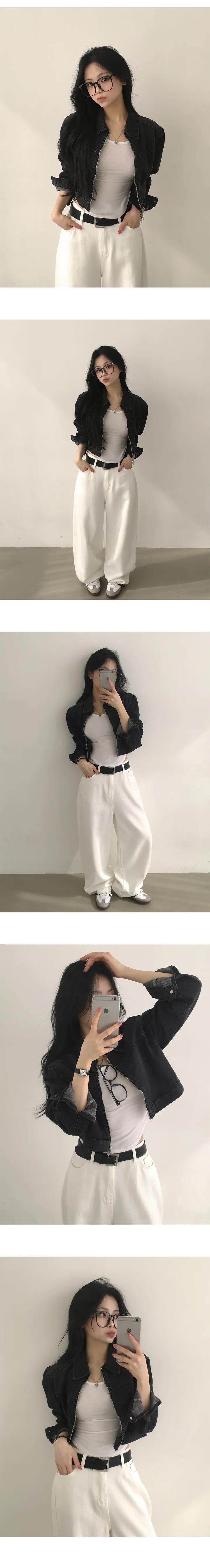 [분위기여신/예쁨가득!] 핏보장, 빈티지 워싱 카라 투웨이 크롭 데님자켓 (3color) 상세 이미지 7