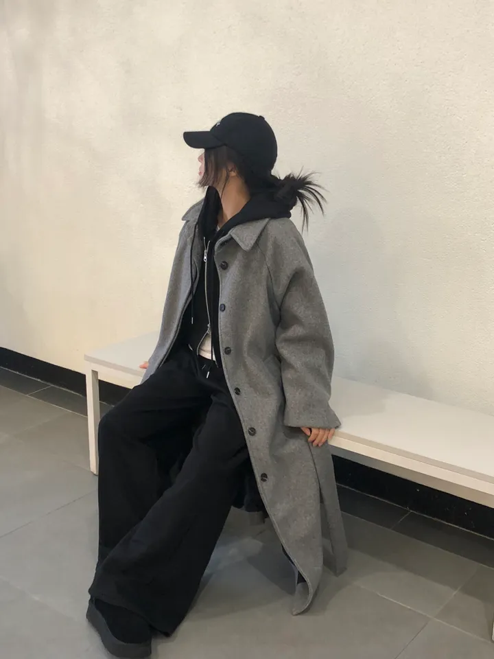 [백화점퀄리티!핏보장🖤]국내제작 탄탄 오버핏 허리끈 싱글 롱코트 4color 상세 이미지 40