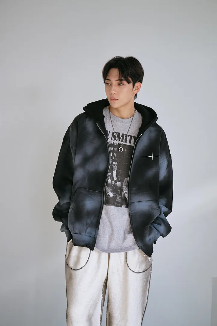 [UNISEX] 빈티지 워싱 더티 투웨이 후드집업 크롭 워싱  피그먼트 오버핏  핸드워머  커플룩 스트릿룩 빈티지룩 남여공용 유니섹스 크롭집업  빅사이즈 유니크 봄신상신상 물나염 상세 이미지 63
