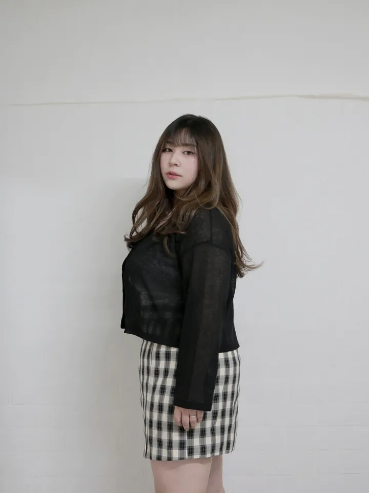 (55-100) 빅사이즈 브이넥 시스루 리본 가디건 살탐방지 얇은가디건 상세 이미지 14