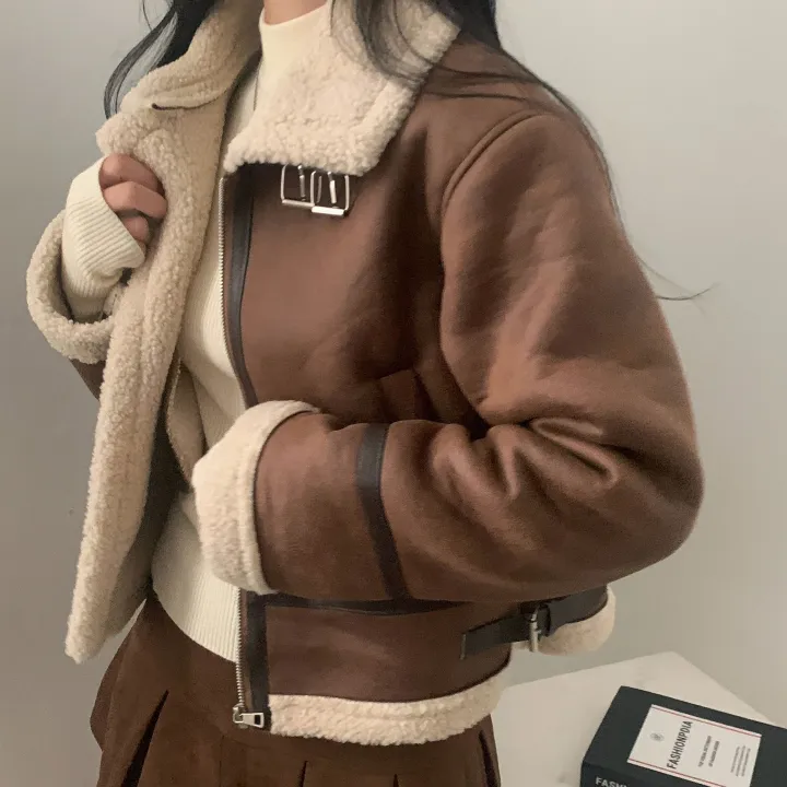 [이번주최저가!/🤎루즈핏] 샌드 양털 하이넥 크롭 무스탕 숏자켓 - 2color 상세 이미지 10