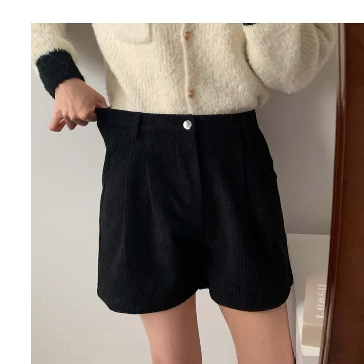 핀턱 코듀로이 뒷밴딩 골덴 하프팬츠 반바지 봄 가을 겨울 상세 이미지 18