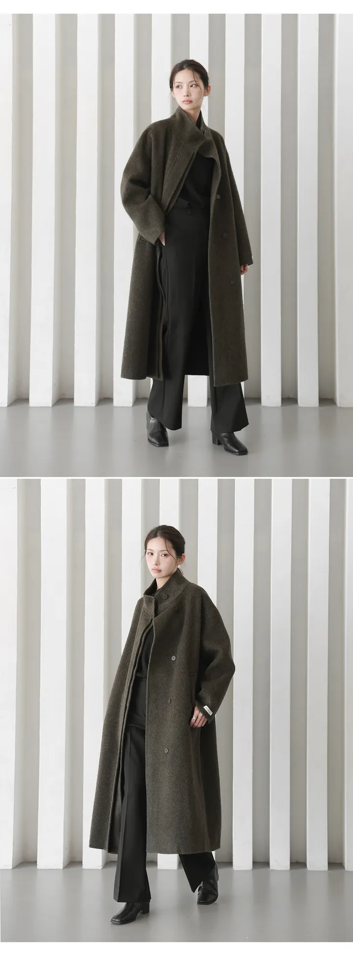 프림 알파카 울 핸드메이드 롱코트 (3color) 상세 이미지 10