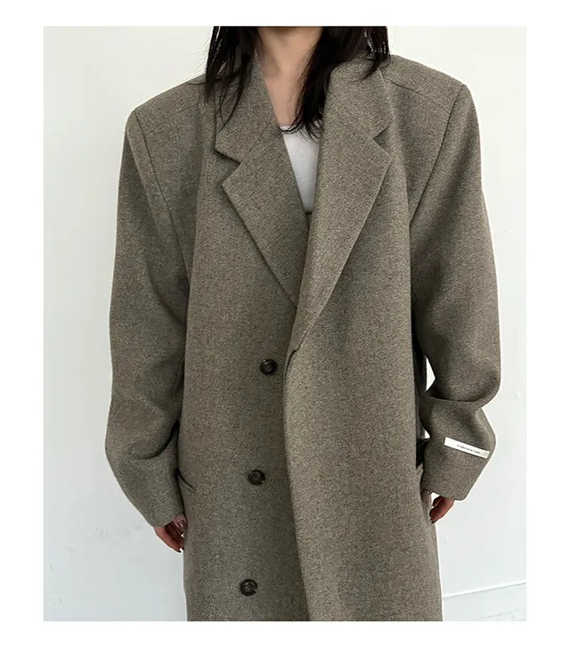 (Unisex) 카민 히든 롱 코트 (3color) 맥시 겨울코트 오버사이즈 울코트 남녀공용 상세 이미지 20