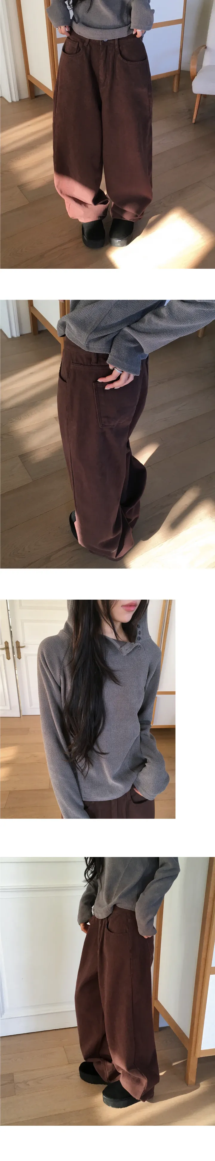 [5col🤎] 폴먼 양기모 와이드 코튼 팬츠 상세 이미지 10