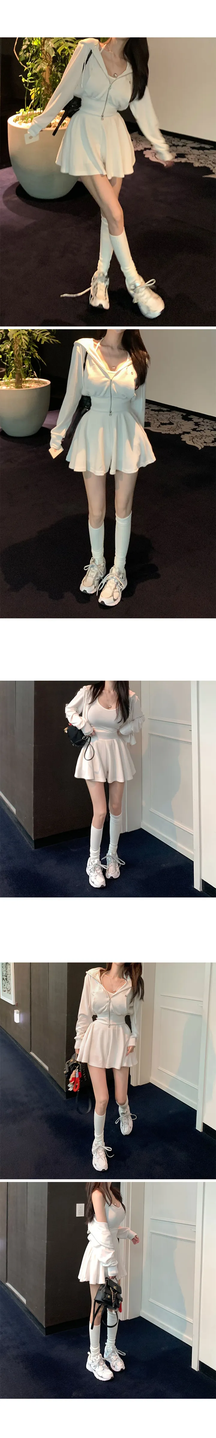 *5col/기본,롱*[허얇골넓보장] made 코르셋 후드 플레어 세트 봄트레이닝 봄신상 상세 이미지 19