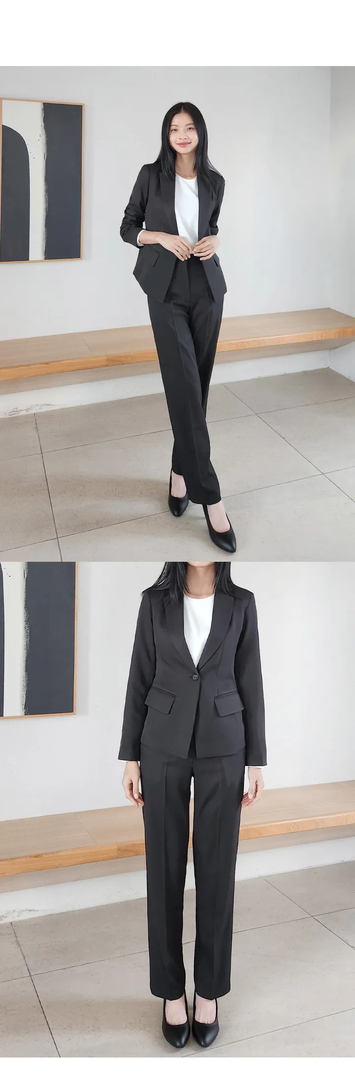 [2만장판매 가성비 바지정장세트] 44~100(XS~3XL) 면접복장 유니폼 발표의상 블랙 상세 이미지 14