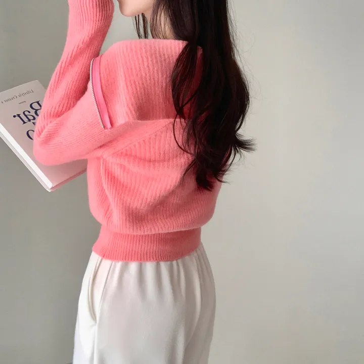 [예쁜색감💗/포근부들] 반디 하찌 하이넥 골지 크롭 벌룬 집업 니트 가디건 상세 이미지 31