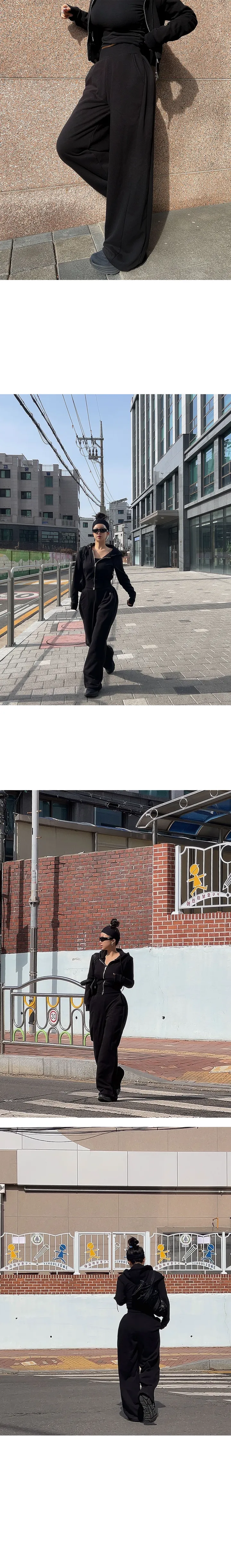 [MADE:자체제작]투웨이 후드집업 핀턱 와이드팬츠 세트[아담/롱ver,별도구매] 상세 이미지 12