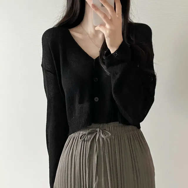 (5color)피넛 썸머 크롭 브이넥 가디건 상세 이미지 16