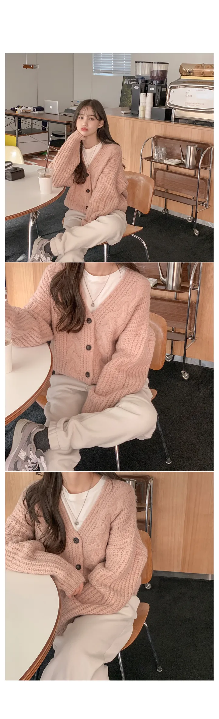 [고퀄리티/울소재]베어링 도톰 울 크롭 가디건 (4color) 상세 이미지 13
