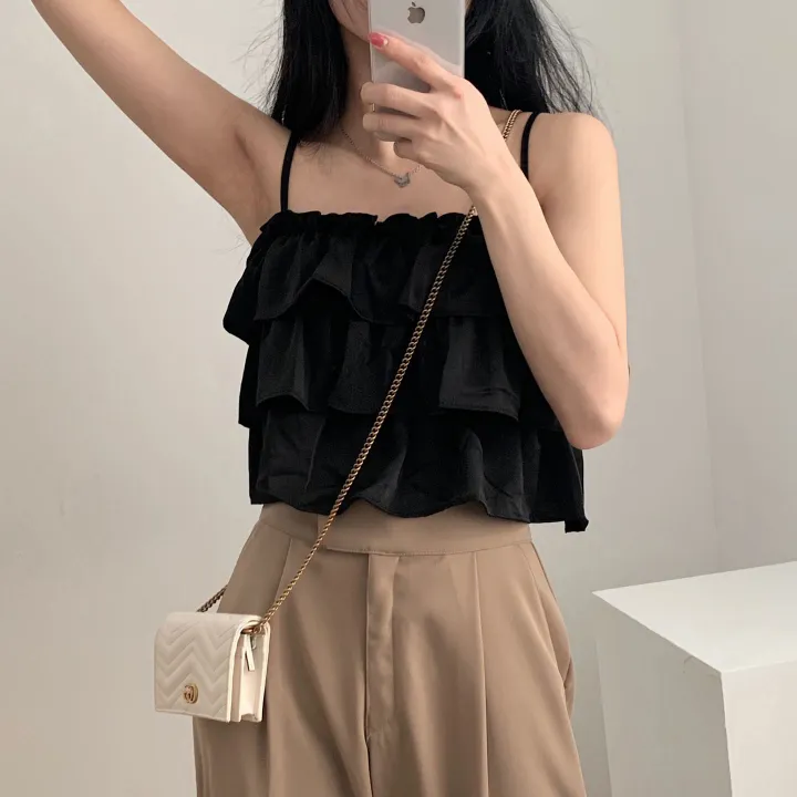 [베스트재진행] 메리미 프릴 캉캉 뷔스티에 크롭 끈나시;2col 상세 이미지 50