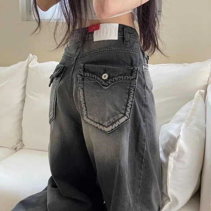 (OOTJ)린지 포켓 와이드 데미지 롱 블랙 데님 팬츠 one color/2 Size 상세 이미지 24