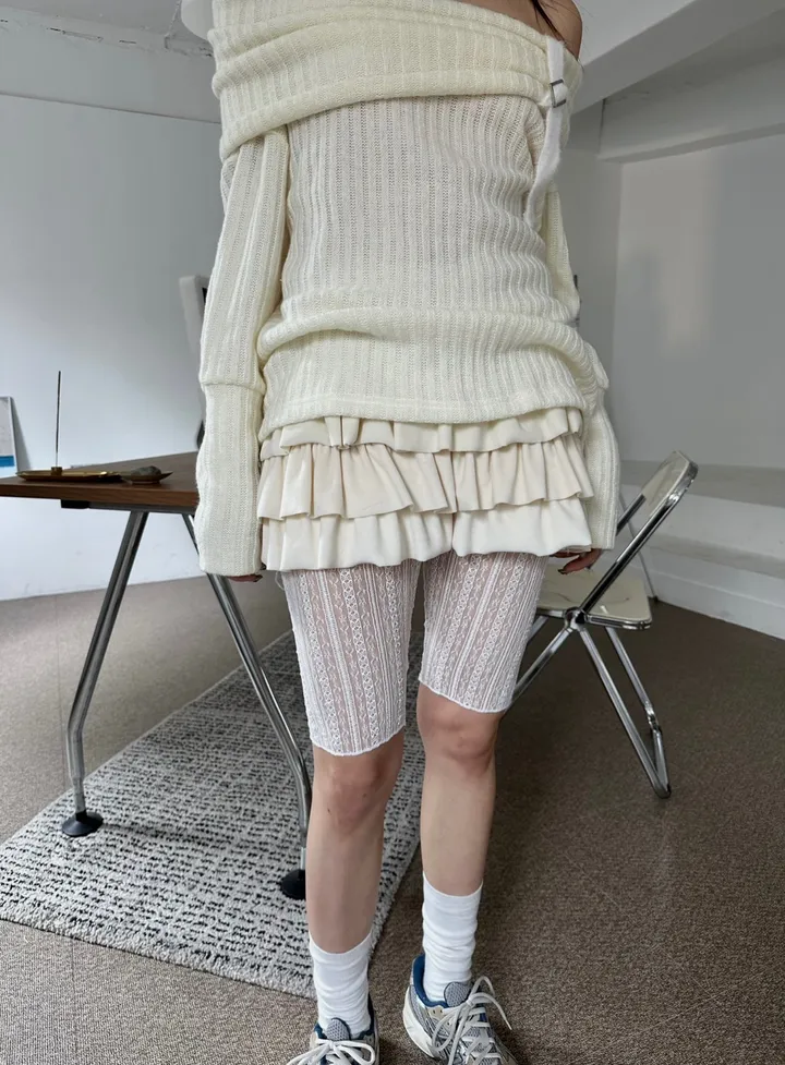 [5부st] pippi lace slim layered shorts leggings / 삐삐 레이스 슬림 레이어드 쇼츠 레깅스 상세 이미지 21