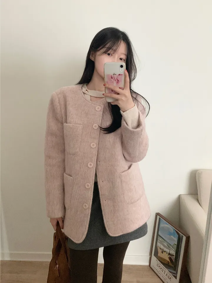 로느 브러쉬 울 코트 상세 이미지 3