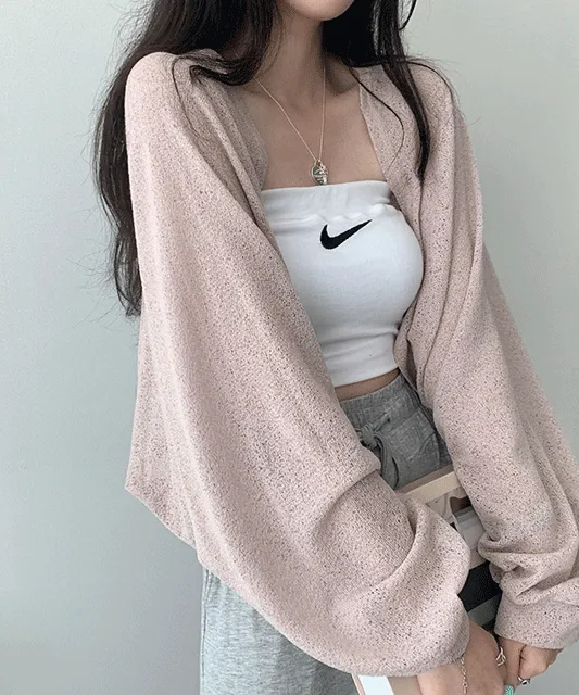 시스루 루즈핏 볼레로 가디건 / 레이어드·여리핏 (빅사이즈~3XL)