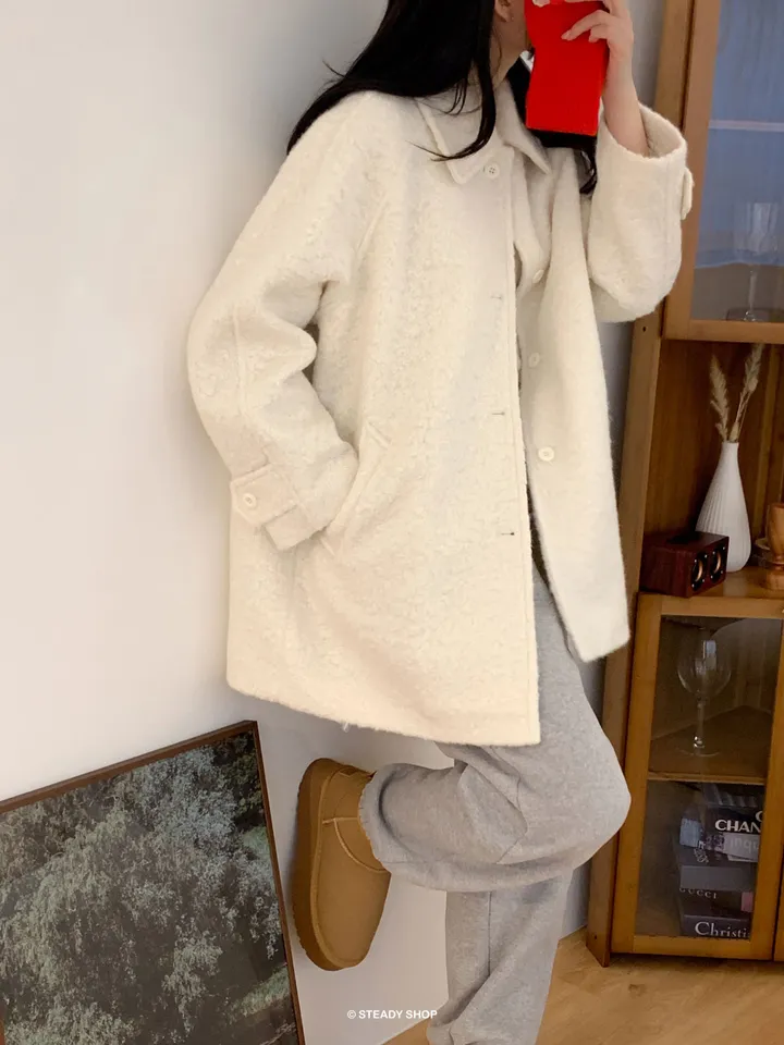 [울코트/울40%/누빔] 코지 부클코트 하프코트 코트 (3colors) 상세 이미지 34