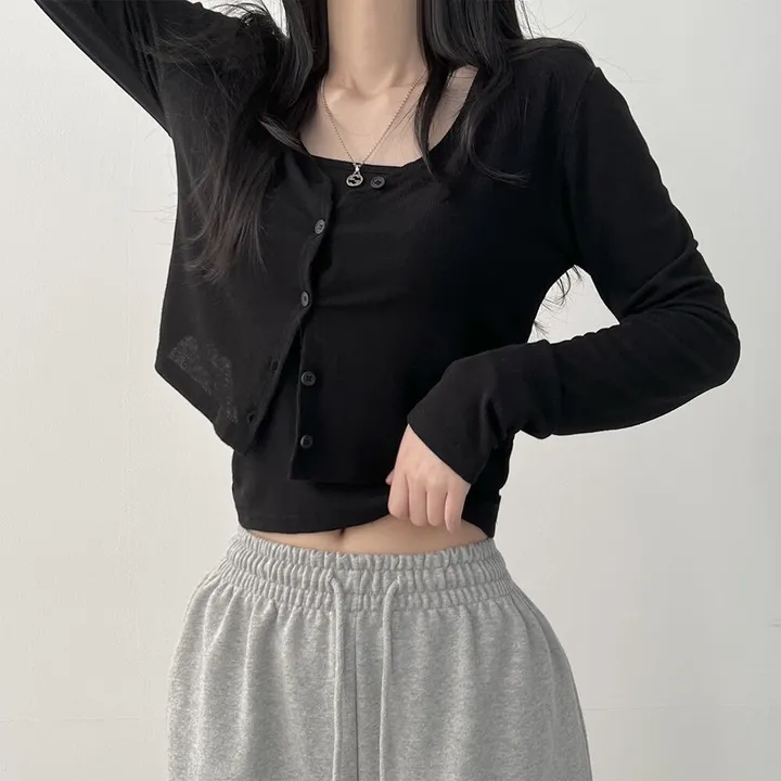 [set] 손등을 덮는 여리함 나시가디건 상세 이미지 11