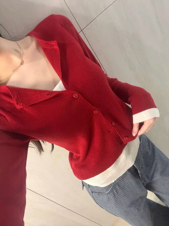 [일체형] 4color 레이어드 니트 가디건 *레이어드 가디건, 골지 가디건, 간절기, 배색가디건 상세 이미지 17