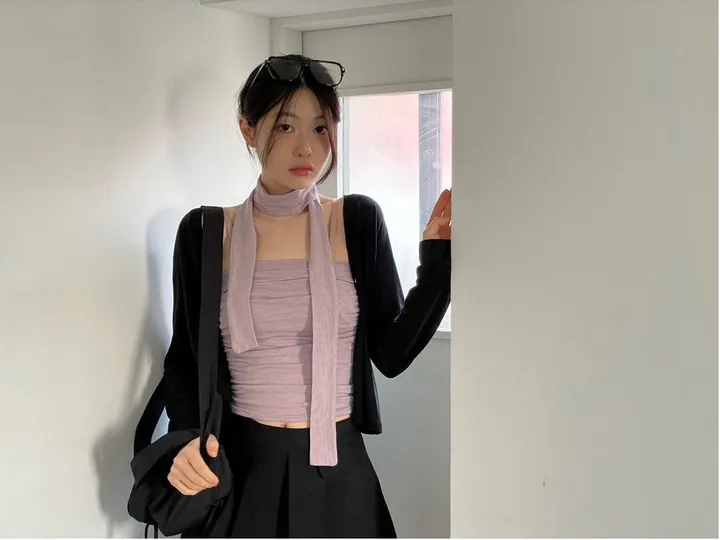set 톤즈 머플러 셔링 밴딩 튜브탑 세트 3color 상세 이미지 22
