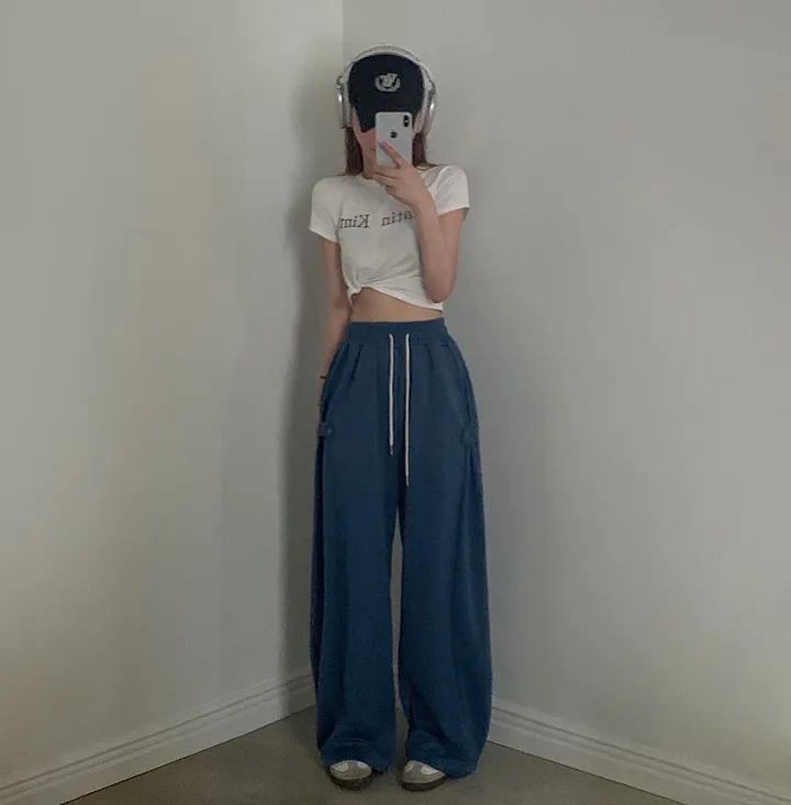 Made [봄컬러추가/🤍숏,롱!] 비어 사이드스냅 비죠, 버튼 롱와이드 트레이닝 추리닝 밴딩팬츠 - 12color 상세 이미지 56