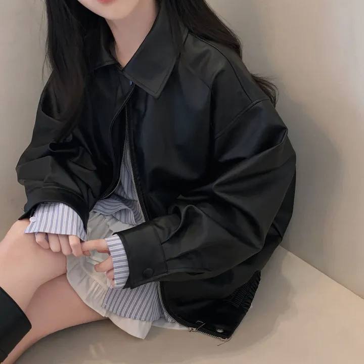 [핵고퀄!/✨주문폭주/후기극찬✨]매트 레더의 정석,오버핏 레더 블루종 자켓 점퍼 상세 이미지 16
