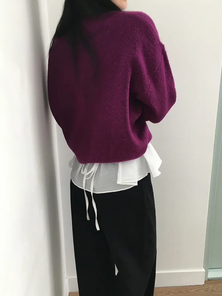 MD픽💜 엘가 라운드 세미크롭 니트 가디건(9color) 상세 이미지 11