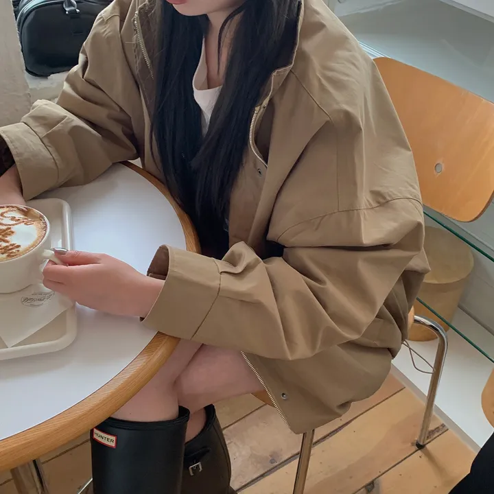 [봄야상💌] 마린 남녀공용 오버핏 배색 워크 야상 자켓 - Jk 상세 이미지 8