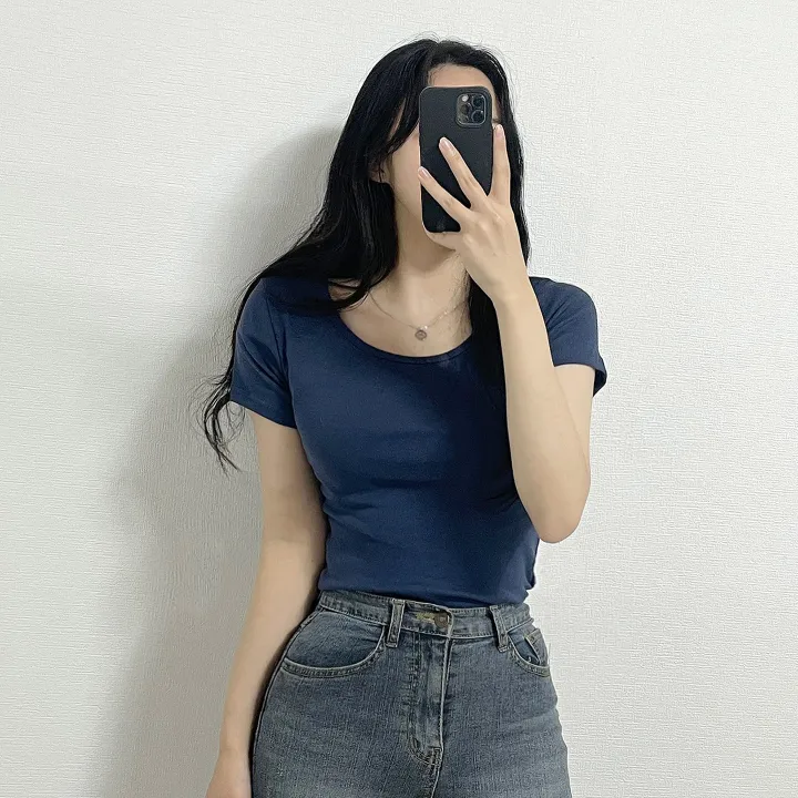 [🔥단독13컬러/7만장돌파🔥묶음할인]유넥 팔라인 이뻐보이는 VER2. 쫀쫀 면 반팔티셔츠 상세 이미지 24