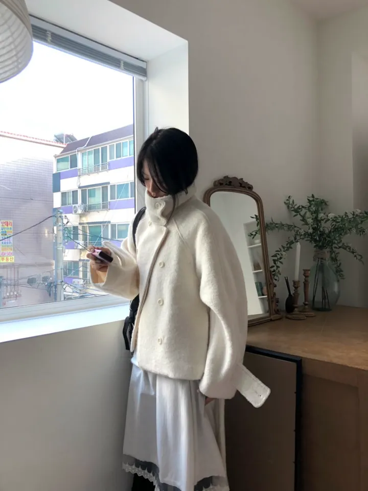 *아이당일*하이넥 더블 숏코트(2color) 상세 이미지 38