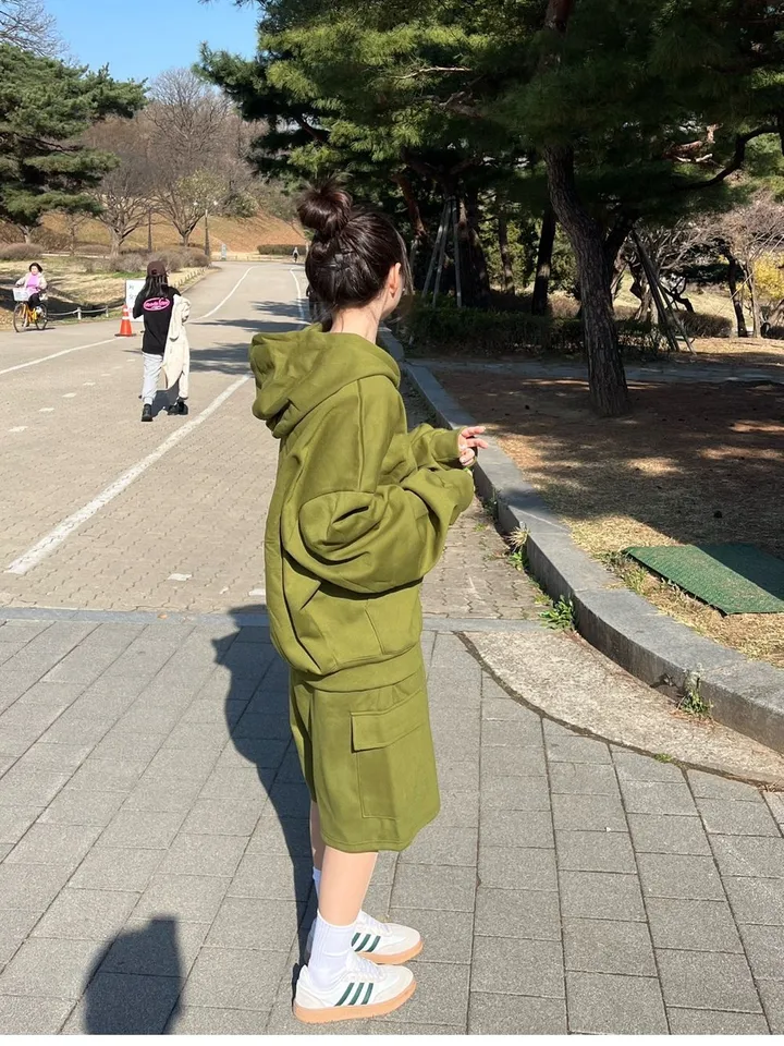 🌼당일출고🌼💗2000장 돌파💗[고퀄 핏대박/7Color/신상] 빅사이즈 투웨이 후드집업 카고 버뮤다 팬츠 트레이닝 세트 커플룩 시밀러룩 오버핏 꾸안꾸 트레이닝복 상세 이미지 28